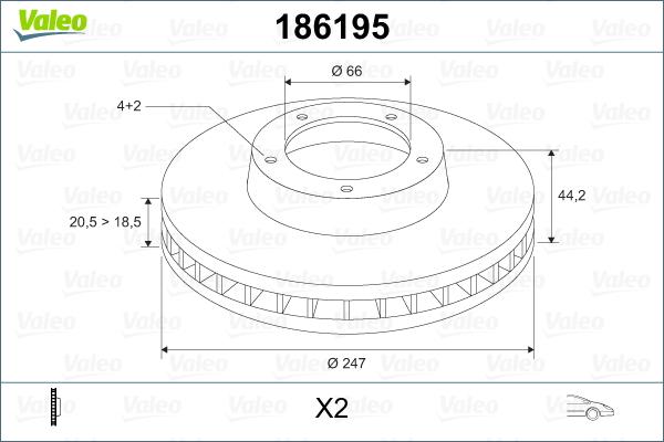 Valeo 186195 - Bremžu diski autodraugiem.lv