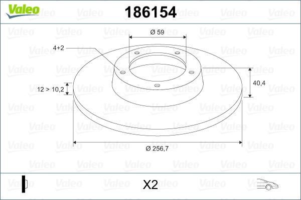 Valeo 186154 - Bremžu diski autodraugiem.lv