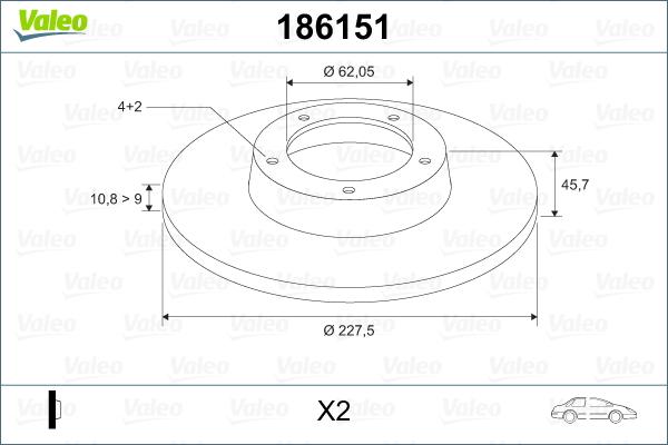 Valeo 186151 - Bremžu diski autodraugiem.lv