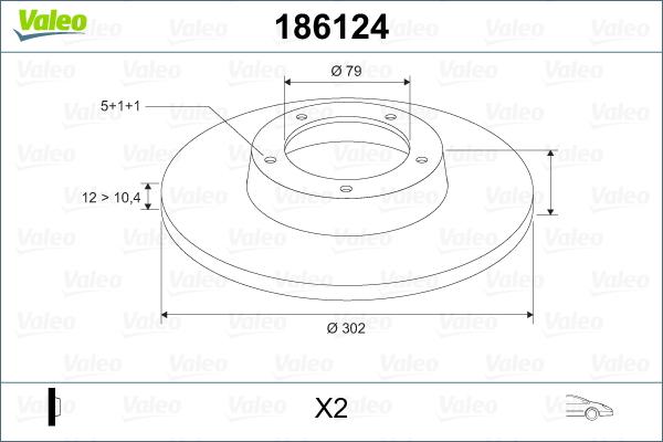 Valeo 186124 - Bremžu diski autodraugiem.lv