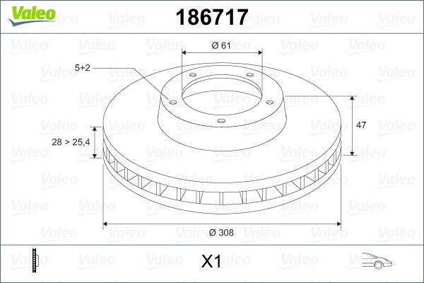 Valeo 186717 - Bremžu diski autodraugiem.lv