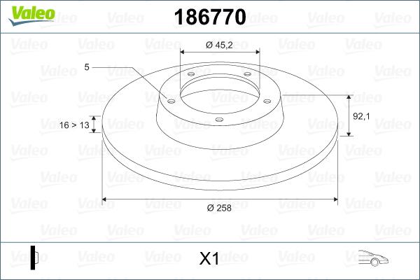 Valeo 186770 - Bremžu diski autodraugiem.lv
