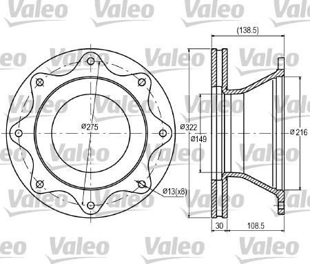 Valeo 187055 - Bremžu diski autodraugiem.lv