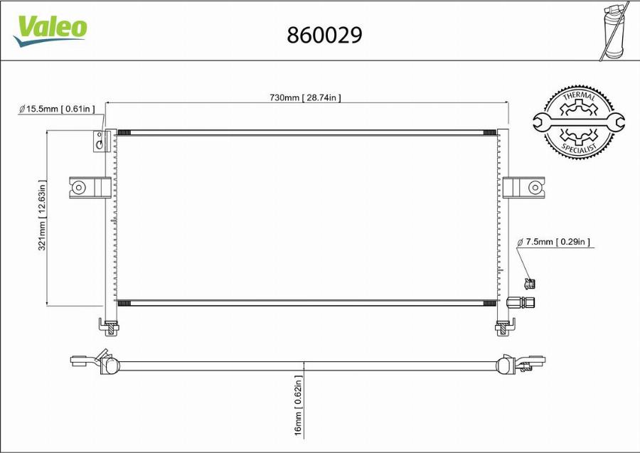 Valeo 860029 - Kondensators, Gaisa kond. sistēma autodraugiem.lv