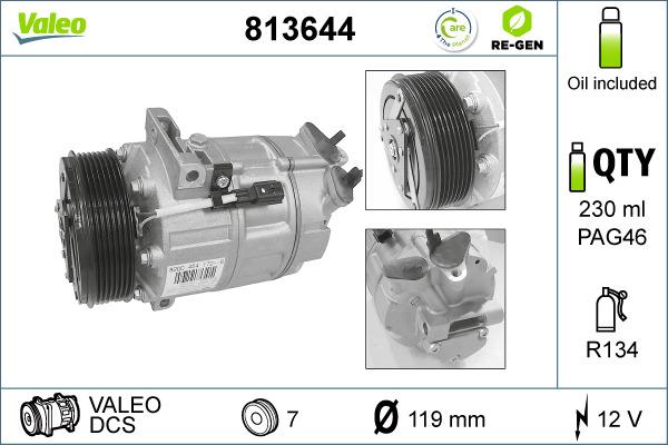 Valeo 813644 - Kompresors, Gaisa kond. sistēma autodraugiem.lv