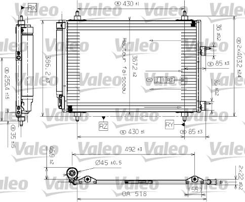 Valeo 817524 - Kondensators, Gaisa kond. sistēma autodraugiem.lv