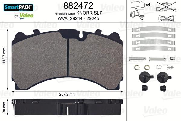 Valeo 882472 - Bremžu uzliku kompl., Disku bremzes autodraugiem.lv