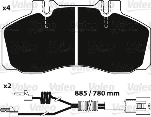 Valeo 882241 - Bremžu uzliku kompl., Disku bremzes autodraugiem.lv