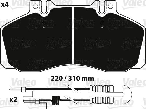 Valeo 882239 - Bremžu uzliku kompl., Disku bremzes autodraugiem.lv