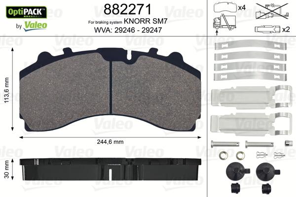 Valeo 882271 - Bremžu uzliku kompl., Disku bremzes autodraugiem.lv