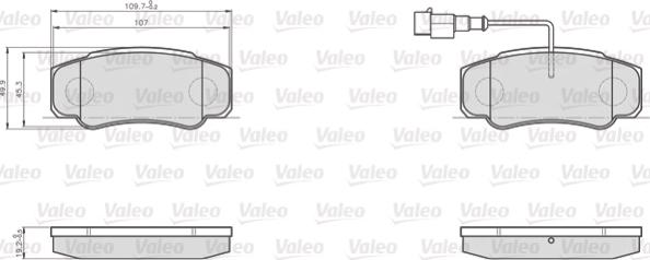 Valeo 872921 - Bremžu uzliku kompl., Disku bremzes autodraugiem.lv