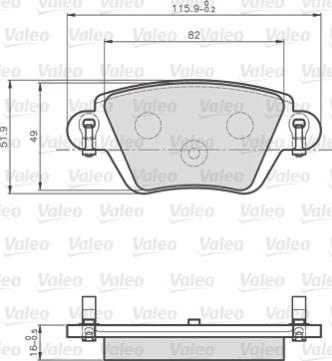 Valeo 872557 - Bremžu uzliku kompl., Disku bremzes autodraugiem.lv