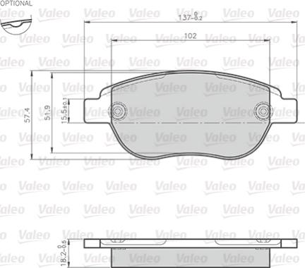 Valeo 872600 - Bremžu uzliku kompl., Disku bremzes autodraugiem.lv