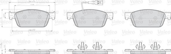 Valeo 872623 - Bremžu uzliku kompl., Disku bremzes autodraugiem.lv