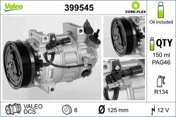 Valeo 399545 - Kompresors, Gaisa kond. sistēma autodraugiem.lv