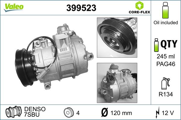 Valeo 399523 - Kompresors, Gaisa kond. sistēma autodraugiem.lv