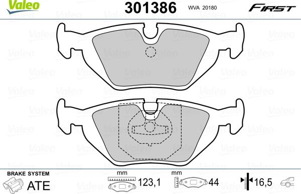 Valeo 301386 - Bremžu uzliku kompl., Disku bremzes autodraugiem.lv