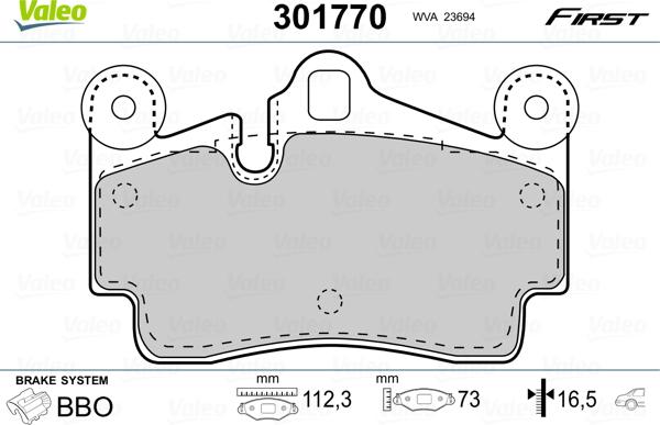 Valeo 301770 - Bremžu uzliku kompl., Disku bremzes autodraugiem.lv