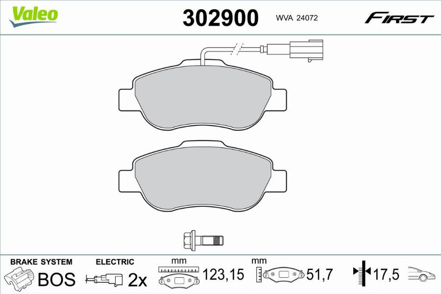 Valeo 302900 - Bremžu uzliku kompl., Disku bremzes autodraugiem.lv