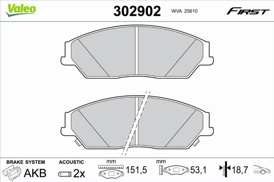 Valeo 302902 - Bremžu uzliku kompl., Disku bremzes autodraugiem.lv