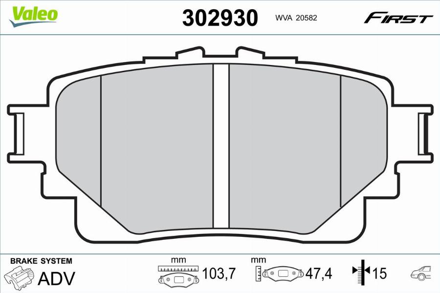 Valeo 302930 - Bremžu uzliku kompl., Disku bremzes autodraugiem.lv