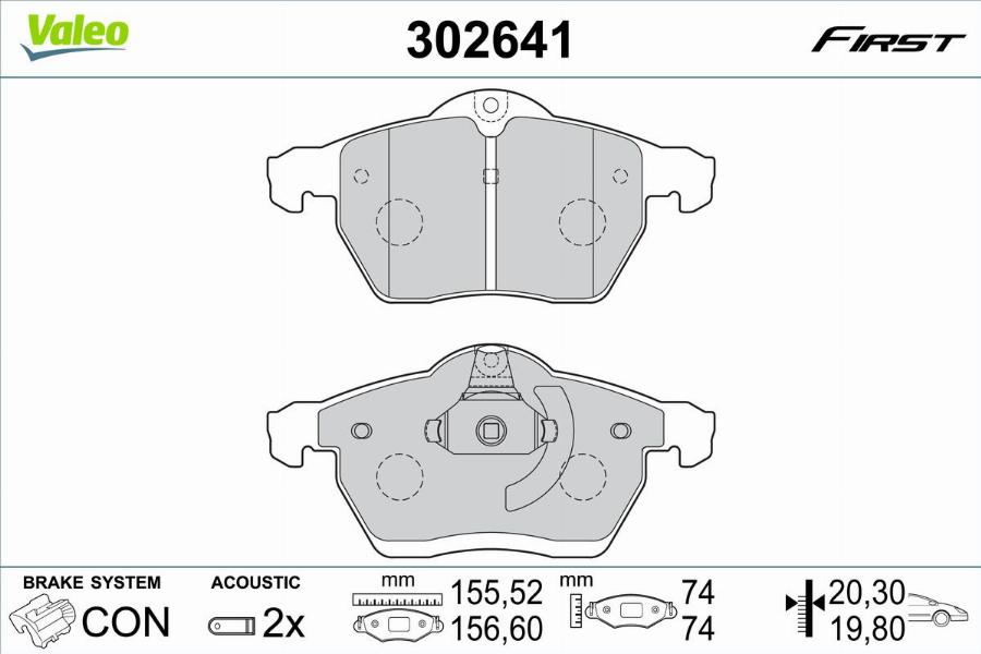 Valeo 302641 - Bremžu uzliku kompl., Disku bremzes autodraugiem.lv