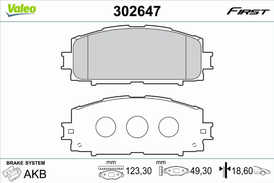 Valeo 302647 - Bremžu uzliku kompl., Disku bremzes autodraugiem.lv