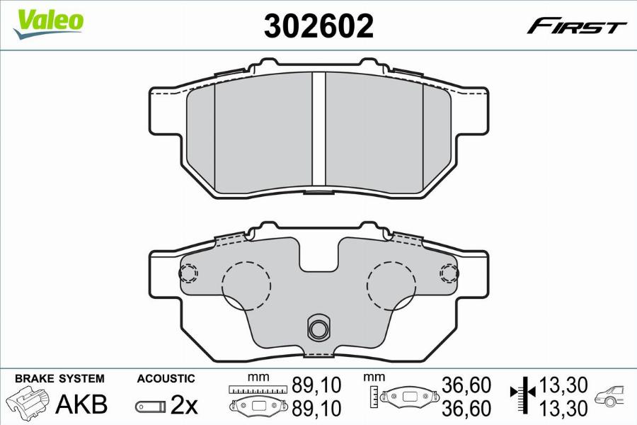 Valeo 302602 - Bremžu uzliku kompl., Disku bremzes autodraugiem.lv