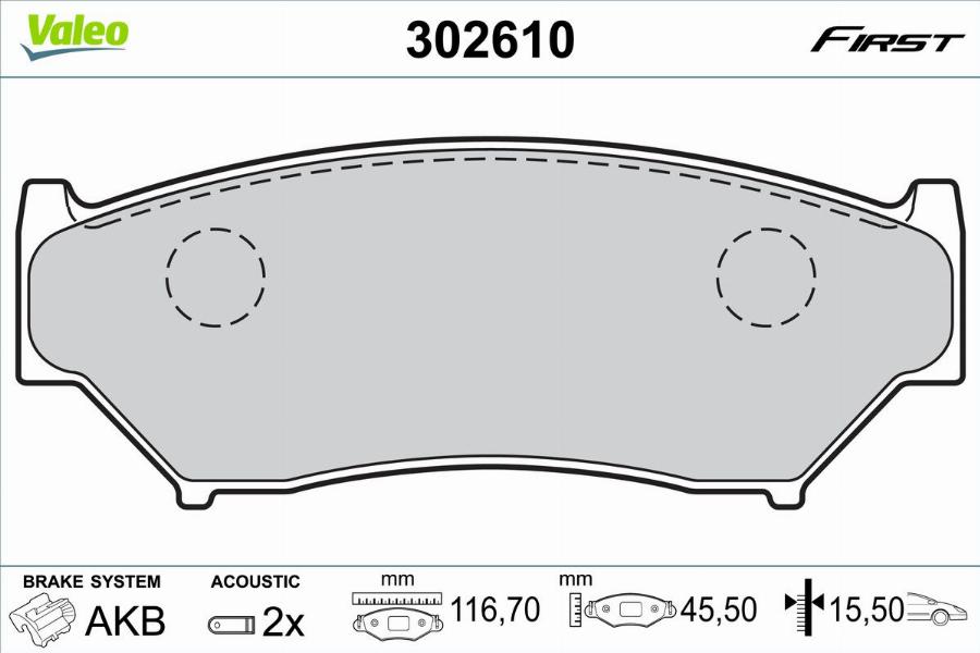 Valeo 302610 - Bremžu uzliku kompl., Disku bremzes autodraugiem.lv