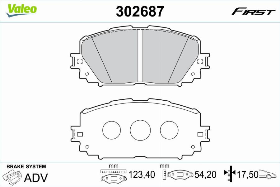 Valeo 302687 - Bremžu uzliku kompl., Disku bremzes autodraugiem.lv