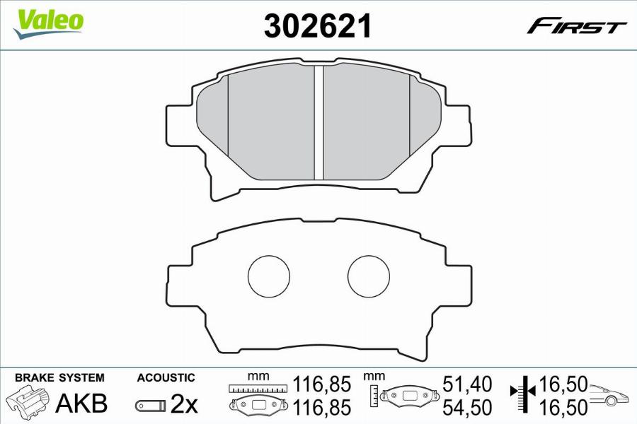 Valeo 302621 - Bremžu uzliku kompl., Disku bremzes autodraugiem.lv