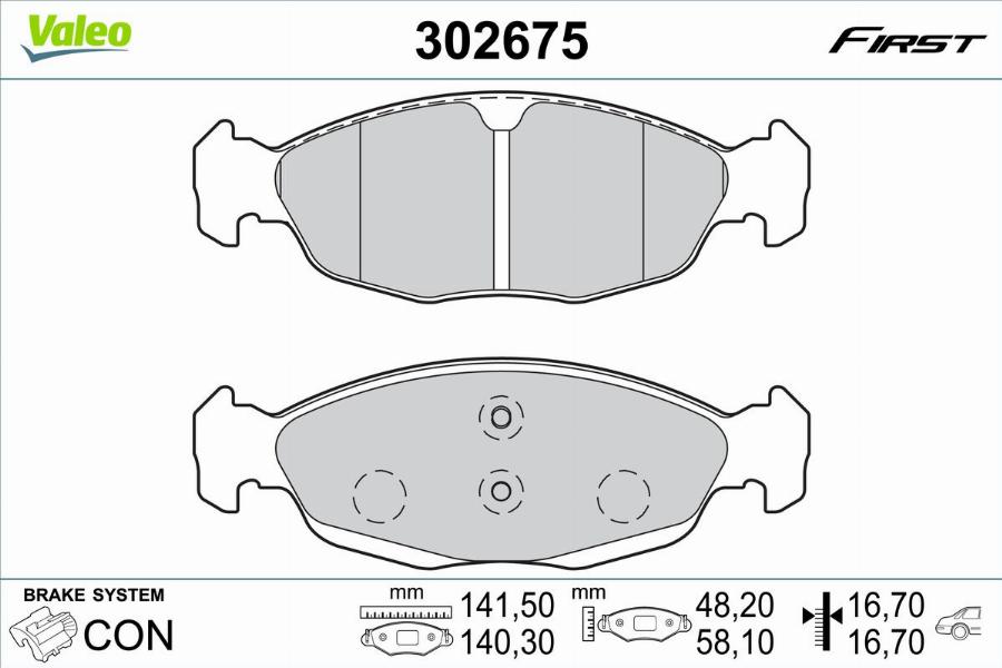 Valeo 302675 - Bremžu uzliku kompl., Disku bremzes autodraugiem.lv