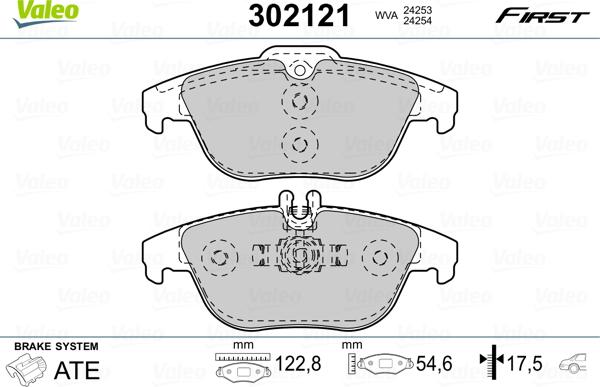 Valeo 302121 - Bremžu uzliku kompl., Disku bremzes autodraugiem.lv