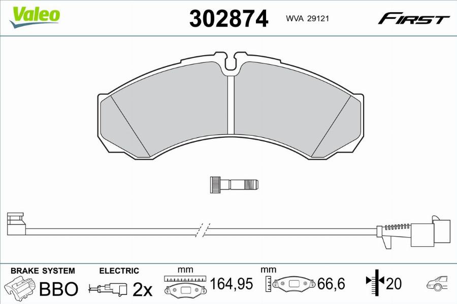 Valeo 302874 - Bremžu uzliku kompl., Disku bremzes autodraugiem.lv