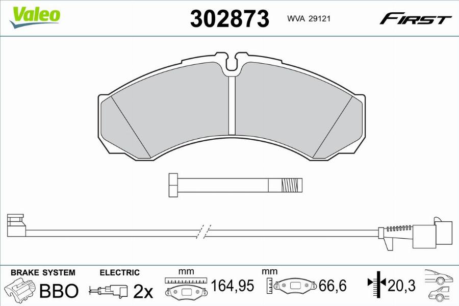 Valeo 302873 - Bremžu uzliku kompl., Disku bremzes autodraugiem.lv