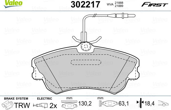 Valeo 302217 - Bremžu uzliku kompl., Disku bremzes autodraugiem.lv