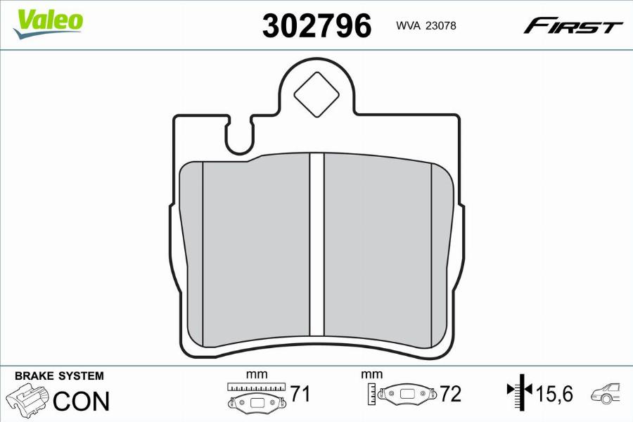 Valeo 302796 - Bremžu uzliku kompl., Disku bremzes autodraugiem.lv