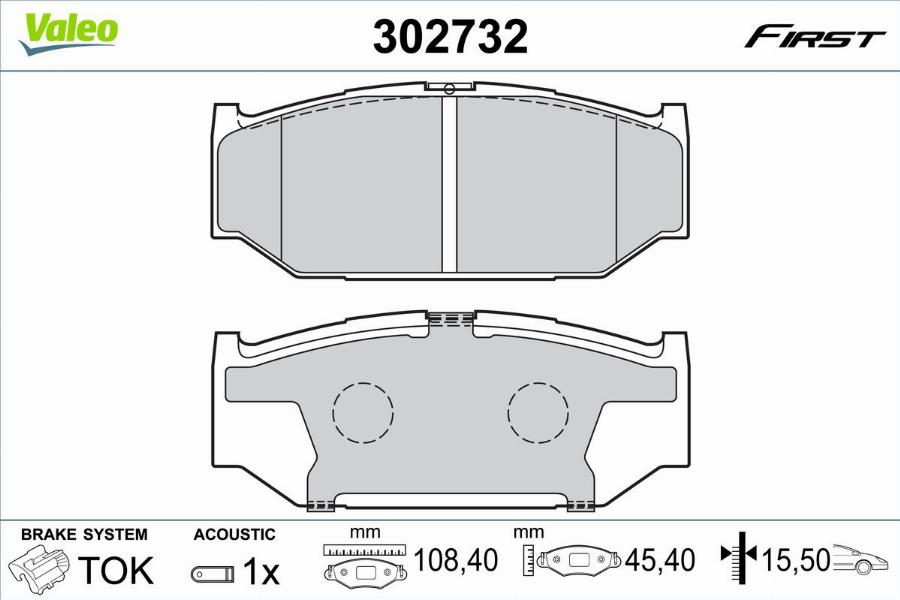 Valeo 302732 - Bremžu uzliku kompl., Disku bremzes autodraugiem.lv