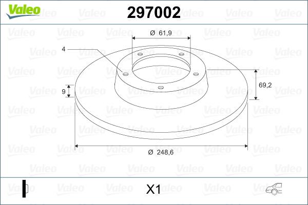 Valeo 297002 - Bremžu diski autodraugiem.lv