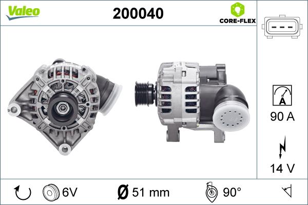 Valeo 200040 - Ģenerators autodraugiem.lv