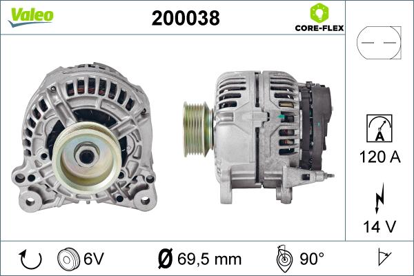 Valeo 200038 - Ģenerators autodraugiem.lv