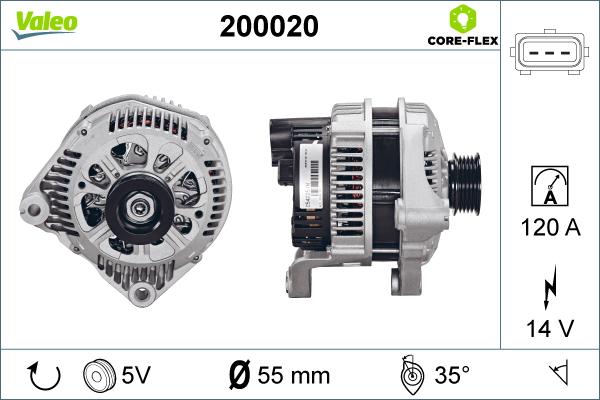 Valeo 200020 - Ģenerators autodraugiem.lv