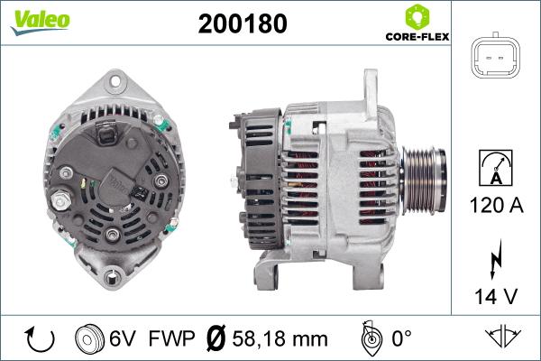 Valeo 200180 - Ģenerators autodraugiem.lv