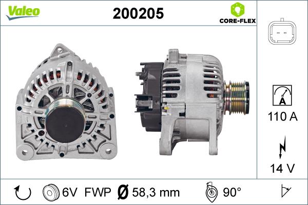 Valeo 200205 - Ģenerators autodraugiem.lv