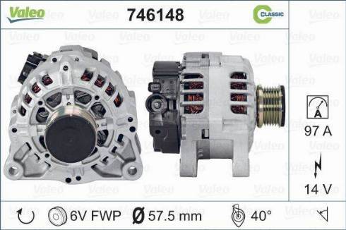 Valeo 746148 - Ģenerators autodraugiem.lv