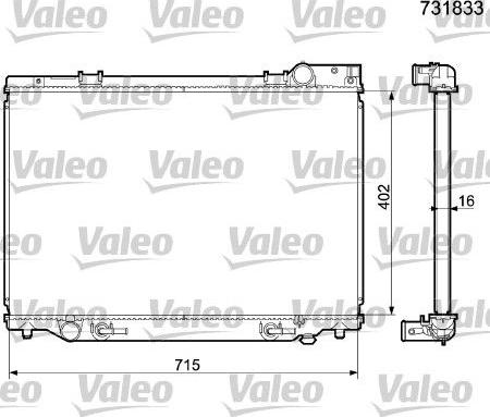 Valeo 731833 - Radiators, Motora dzesēšanas sistēma autodraugiem.lv