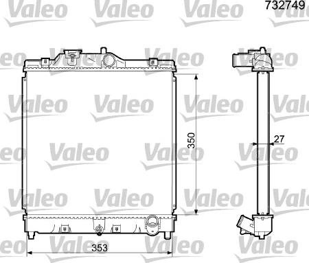 Valeo 732749 - Radiators, Motora dzesēšanas sistēma autodraugiem.lv