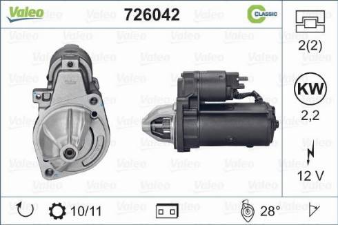 Valeo 726042 - Starteris autodraugiem.lv