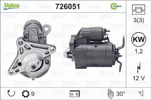 Valeo 726051 - Starteris autodraugiem.lv