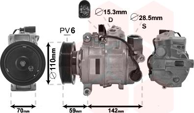 Van Wezel 0300K380 - Kompresors, Gaisa kond. sistēma autodraugiem.lv